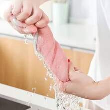 10条/20条装随机超细纤维毛巾，吸水性强，厨房清洁布，不粘油洗碗布，餐具清洁抹布，家居清洁毛巾，超强吸水清洁布，绿色 - 彩色 - 查看 2