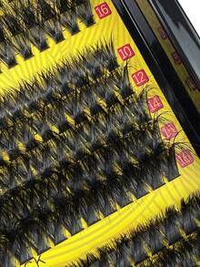 Hinarin 300pcs Lash Clusters Kit 40D 60D 80D Thick Cluster Eyelash Extensions 10-16mm Lash Clusters Individual Lash Extensions DIY Clusters Lashes Extension At Home (40D+60D+80D 10-16MM Kit) - Black - View 5