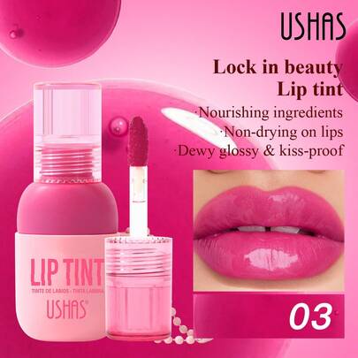  USHAS Teinte à lèvres au jus de fruits, design pendentif, 3 options de couleurs, léger et hydratant, teintes inspirées des fruits pour un port quotidien, maquillage essentiel pour les vacances et les cadeaux, crée un look de lèvres hydraté