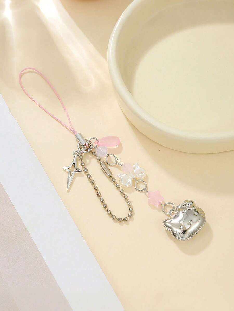 SANRIO 创意可爱猫咪钥匙扣、手机挂饰、手机挂绳、DIY包包配件 - 彩色 - 查看 1