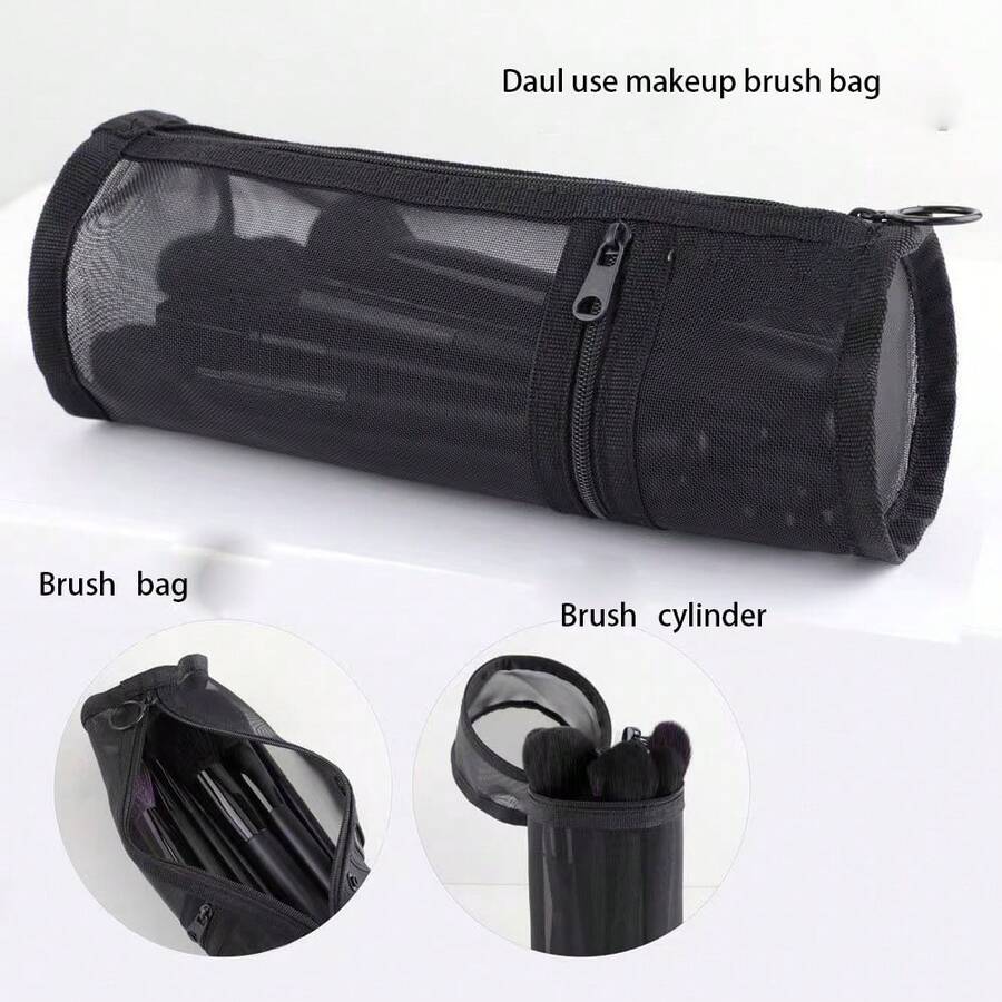 Large Capacity Mesh Dual-Use Makeup Brush Organizer Pouch - Multicolor - View 1