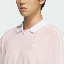 Adidas Originals Men's Velour Polo Long Sleeve Polo Shirt TKQ5487 - Pink - View 4
