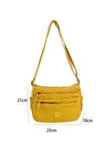 New Lightweight Multi-Compartment Casual Shoulder Crossbody Bag, Fashionable Commuter Bag For Middle-Aged And Elderly Mothers, Minimalist Design - Yellow - View 3