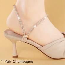 1 Pair Women's Shoelaces, Suitable For Loose Shoes & High Heels, Adjustable Rhinestone Shoelaces Compatible With High Heels And Sandals, Available In Black, White And Champagne,Shoe,Spring Summer Picks,Brides Maid Gifts,Room,Bedroom Deccor,Bedroom Deccor,Beach,Travel,For Men,For Women,Vacation - Multicolor - View 13