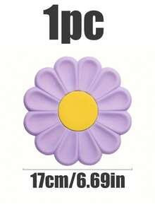 1pc Silicone Daisy Shaped Trivet Mat, Heat Resistant Pad For Hot Pots And Pans, 6.7 Inch Diameter, Washable - Multicolor - View 12