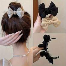 Elegant Knot Hairpin For A Bun, Popular Among Women, Perfect For High Ponytails And Adds Charm To Hairstyles With A Shark Clip. - 彩色 - 查看 1