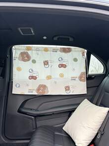 1pc Cartoon Style Sunshade Curtain, Suitable For Heat Insulation, Sun Protection, UV Protection, Applicable For Daily Commute, Self-Driving Travel And Various Car Models