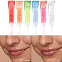 6Pcs Fruity Flavor Watery Glossy Lip Gloss Set Clear Lip Gel Hydrating Moisturizing Lip Gloss Women Lips Makeup Wholesale - Honey - 查看 5