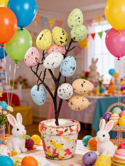 1/2pcs Easter Egg Tree Centerpiece - Spring Tabletop Decor For Easter Party, Wedding, Home & Holiday Celebration, Festive Party Supplies