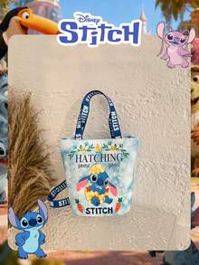 Disney 迪士尼官方授权儿童单件装缝线图案手提包，可爱卡通水桶包，轻便单肩包，可调节肩带斜挎包，适合男孩/女孩/学生，日常/购物/上学皆宜 - 藍色 - 查看 7