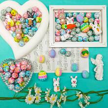 8/30颗复活节兔子蛋印花硅胶珠套装 - 复活节主题兔子蛋形设计 - 多种颜色和图案 | 可爱图案 | 光滑珠子 - 非常适合DIY制作钥匙扣、项链、手链、装饰笔、珠宝和吊坠 - 适合作为节日和生日礼物 - 復活節大套裝 - 查看 3