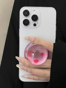 1个小众豹纹磁性气囊手机支架，个性化Magsafe背胶，强磁吸力，桌面支架配件，可伸缩倾斜式贴片，专为女性设计（需搭配磁性手机壳使用） - 彩色 - 查看 3