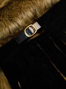 1件PU皮革流苏裙，维京骑士腰甲裙，配有可调节罗马围裙式腰带，角色扮演服装 - A - 查看 5