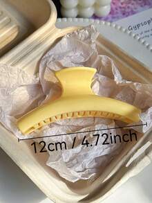 2pcs/1set Women Yellow One-Piece Clip & White Shell Clip Combo, Fashionable Hair Claw Hair Accessories, Elegant Minimalist Solid Color Hair Claws Suitable For Daily, Casual, Party, Beach, Vacation, Hairstyling, Washing Hair, Makeup, Outfit Accessories, Autumn/Winter/Spring/Summer Women Claw Clip Elegant Hair Clips - Multicolor - View 2