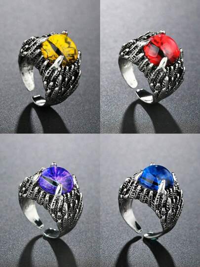 1個 ゴシック調レトロ デビルズアイリング ユニセックス