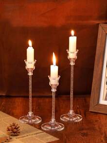 1个/3个/12个装欧式亚克力烛台，餐桌烛杯，婚礼装饰，烛光晚餐，时尚亚克力蜡烛配件，家居装饰，圣诞装饰，房间装饰，圣诞礼物