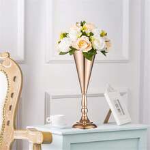 10 Pack Metal Tabletop Flower Stand Gold Vase With 2 Pack Gold Column Flower Stand Wedding Centrepieces Acrylic Panel Metal Floor Geometric Column Vases Tall Floor Vase For Centerpieces Geometric Flower Rack For Wedding Party Home Decorations Summer Birthday Gifts Beach Decor - 彩色 - 查看 10