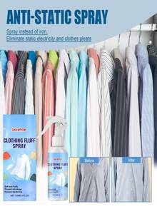 jakehoe 除皱防静电喷雾，适用于家居衣物、床上用品、羽绒服，舒适亲肤，无需熨烫即可去除褶皱，不粘腻柔顺护理剂 - 液體 - 查看 2