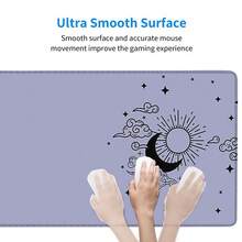 1pc Mysterious Astrology Sun & Moon Clouds Mouse Pad, Minimalist Starry Sky Design Desk Mat, Large Non-Slip Office & Gaming Keyboard Pad - Rectangle - View 6