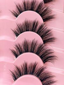 Hinarin 7 Pairs Thick 3D Multi-Layer D Curly Russian Volume False Eyelashes, High Curl Degree, Dense & Bold Whole Piece Eyelash Extensions - Cat Elf Eyelashes - View 4