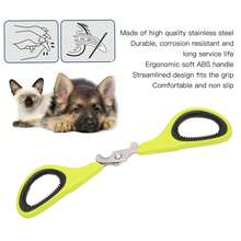 Stainless Steel Pet Nail Clippers: Innovative Design For Easily Trimming The Nails Of Small Dogs And Cats. Available In Green And Black. - Yellow - View 2