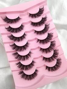 Hinarin 7 Pairs D Curl Perfect 3D Layered False Lashes Super Fluffy Faux Mink Eyelashes Dramatic Long And Full Fake Eyelashes Volume Lashes - Criss Cross lashes - View 5