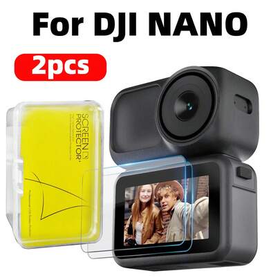 Protetor de tela para câmera (2 unidades), compatível com a câmera OSMO NANO, vidro temperado com dureza 9H, ultratransparente, anti-bolhas e anti-riscos, superfície lisa e durável.