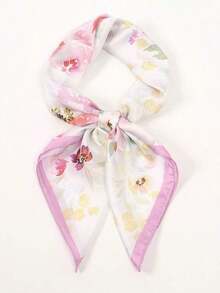 1 Pc Simple Print 70 Square Scarf, Women Bandana Style Waist Tie Accessory Or Wrap, Fashionable Scarf Women, Spring Dress - Nhiều màu 7 - Xem 2