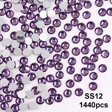 SS6 2MM-SS30 6.4MM, 7 Sizes, Non-Hot Fix, Adhesive Round Flat Bottom Glass Crystal Rhinestones, Multi-Color Crystal Gemstone Jewelry Beads DIY Glass Stone Diamond Design Accessories, Glitter Nail Art Stickers Decoration, Suitable For Phone Cases, Clothes, Bags, Shoes, Crafts - Multicolor - View 57