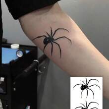 1pc Dark Spider Herbal Spider Temporary Tattoo Sticker, New Technology 7-14 Days Waterproof Temporary Tattoo Sticker, Fashionable Personalized Tattoo Sticker Suitable For People - Nhiều màu - Xem 5