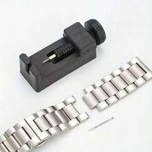 Essential Item: 1 Vintage-Style Watch Strap Removal Tool - Made Of Durable Plastic, Adjustable And Precise, Suitable For Mini Watch Repair And Strap Adjustment, Includes Spare Pins, Portable And Easy To Use. - 黑色 - 查看 5