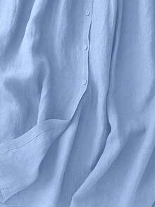 Áo choàng nữ tay lửng màu xanh lá cây bằng vải lanh, kiểu dáng retro nghệ thuật, phong cách thoải mái, thanh lịch. - Rửa nhẹ - Xem 7