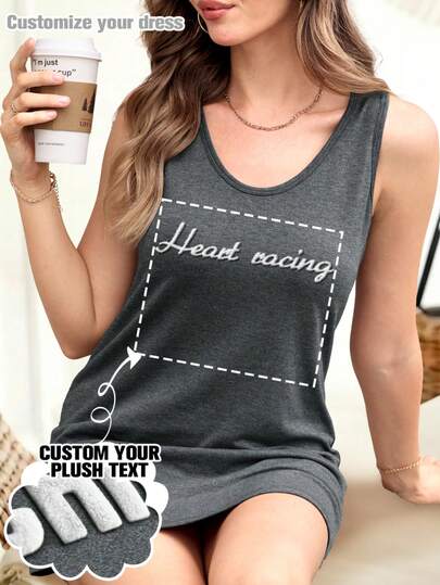 Customized Dress, Spring/Summer/Autumn Women's Wear, Valentine's Day/Women's Day Women's Wear, Customized Women's Dress, Flocked Printing Craft, Casual Relaxed Gray, Suitable For Outings, Shopping, Celebrations, Gatherings, Social Events, Travels