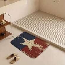 Texas Flag Doormat - Non-Slip Entry Mat With Texas State Design (Red, White, Blue) - Machine Washable Floor Mat For Front Door, Bathroom, Kitchen, Living Room - Indoor/Outdoor Use - Texan Home Decor Gift, Durable Polyester, Antislip Backing, Housewarming Gift - Black - View 6