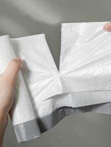 Each Pack Contains 75 Garbage Bags With A Drawstring Design, Measuring 19.5 X 17.6 Inches. Fragrance-Free, White. Durable, Portable Plastic Garbage Bags Suitable For Kitchens, Bathrooms, Bedrooms, Living Rooms, And Outdoors-A Versatile Household Cleaning Essential. - 白色 - 查看 6