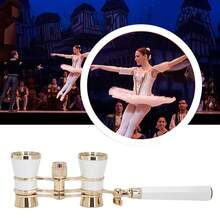 Miniature 3x25 Theatre Binoculars | Classic Design With White Handle | Concert And Theatre Glasses | Portable Vintage Gift For Adults, Music Lovers, And Show Enthusiasts - 白金 - 查看 4