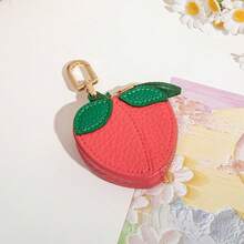 Mini Coin Purse With Peach Pendant, Suitable As Gift For Girls Or Women, Ideal For Valentine's Day - Pink - View 4