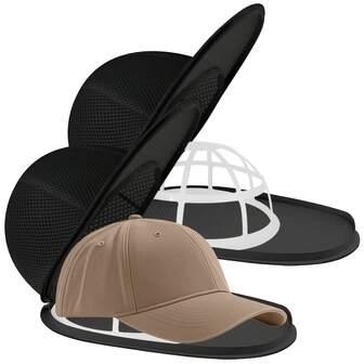 Hat Washer Cage For Washing Machine & Dishwasher- Ball Cap Washer For Baseball Caps & Hats, Baseball Cap Cleaner And Shaper, Fits Adult/Kids Caps (Black)