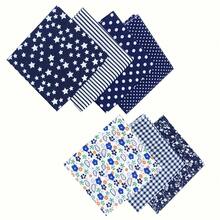 7pcs DIY Fabric Set, Pre-Cut Pure Cotton Fabric, Suitable For DIY Sewing, Quilting And Scrapbooking Crafts - Royal Blue - View 6