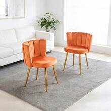 1+4,5pieces Dining Set, Table Metal Leg Mid-Century Dining Table For 4-6 People With Glass Table Top, Pedestal Dining Table, End Table Leisure Coffee Table - default - View 8