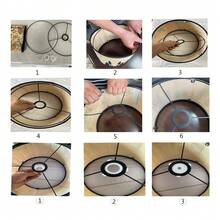 1个复古竹制灯罩，饰以腰果花和花卉植物印花，波西米亚农舍风格装饰 - 不仅是灯罩，也是家居装饰点缀，适合各种家居风格，适用于落地灯、台灯、壁灯和吊灯 - 无需电源或电池，兼容E14、E26、E27和灯架式灯座（不含灯具）。 - 杏色 - 查看 12