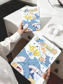 Shark Game Pattern Tablet Case Compatible With IPad Air 11-Inch M3 2025 / M2 2024, IPad Air 5th Generation 2022 , IPad (A16) 11 Inch 11th Generation 2025,Compatible With Samsung Galaxy Tab,Kindle Paperwhite 12th Gen 2024, Clear Back ,Fashion Pattern Protective Case,Autlueomatic Sleep And Wake-Up Function, Airbag Protection, Suitable For Gifts And Office Use - Multicolor - View 9