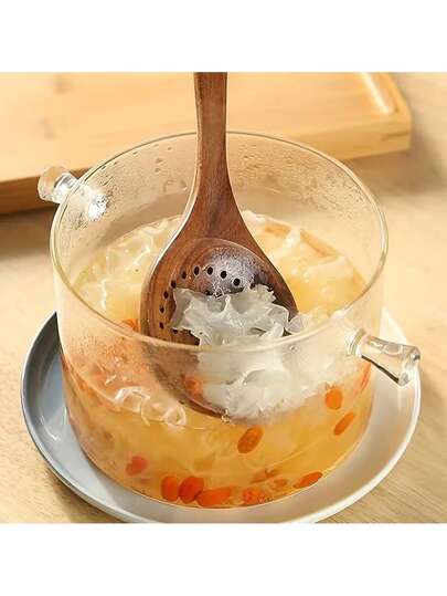 5件套木制烹饪用具套装，包括炒锅铲、天然黄杨木厨房工具——铲子、汤勺和汤匙套装