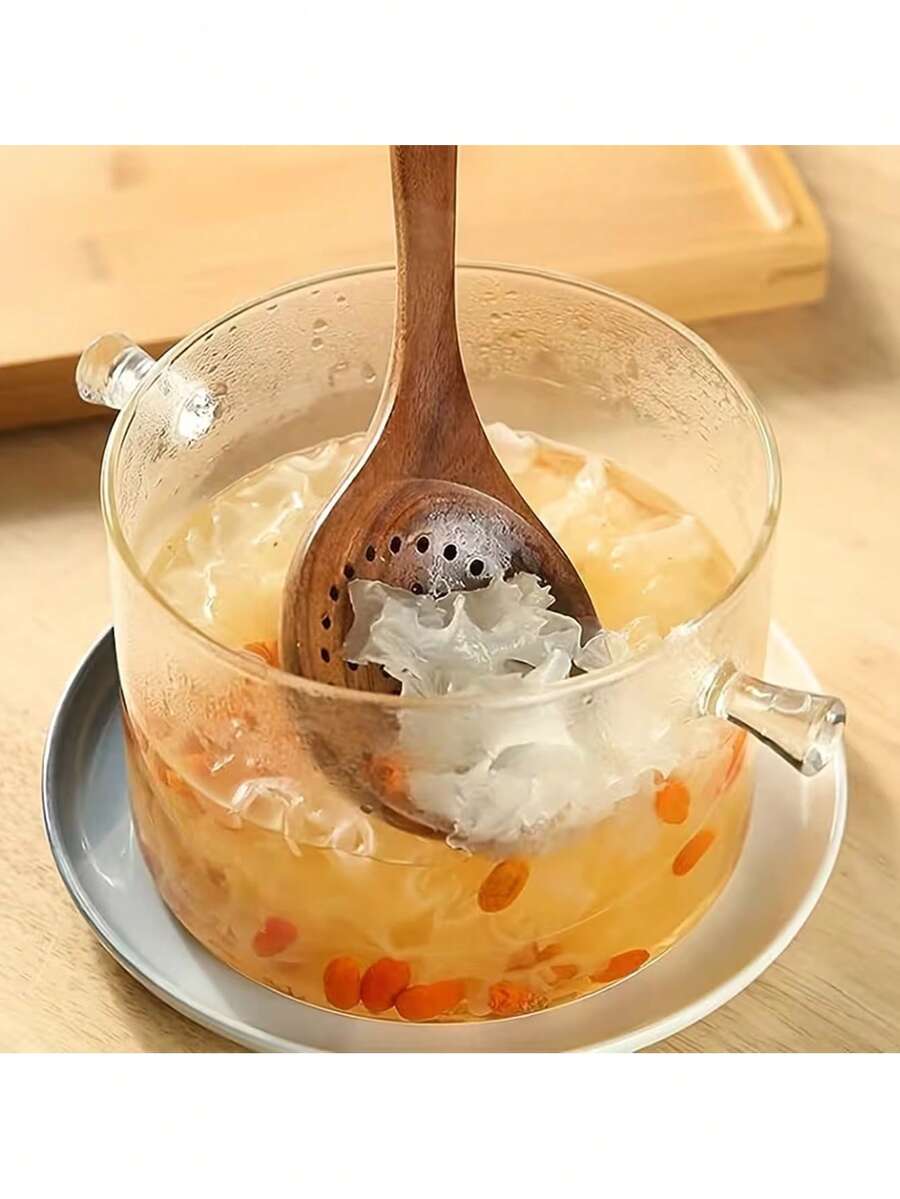 5pcs Wooden Cooking Utensil Set Including Wok Spatula, Natural Boxwood Kitchen Tools - Spatula, Ladle And Soup Spoon Set - Brown - View 1