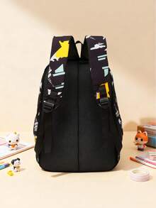 3pcs/Set Kids Fashionable Printed School Backpack Set - Multicolor - View 3