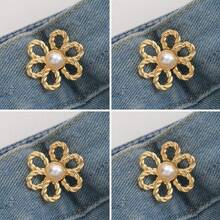 2 Sets Of 6-Petal Detachable Invisible Waist Belt Flower Buckle, Waist Cinching Buttons, Shirt Collar Pins - Multicolor - View 20
