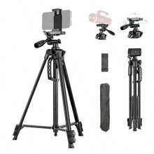 57-Inch 141cm Travel Digital Camera Tripod Professional Iron Mobile Phone Stand, With Quick Board, Suitable For SLR Cameras, Fishing Lights