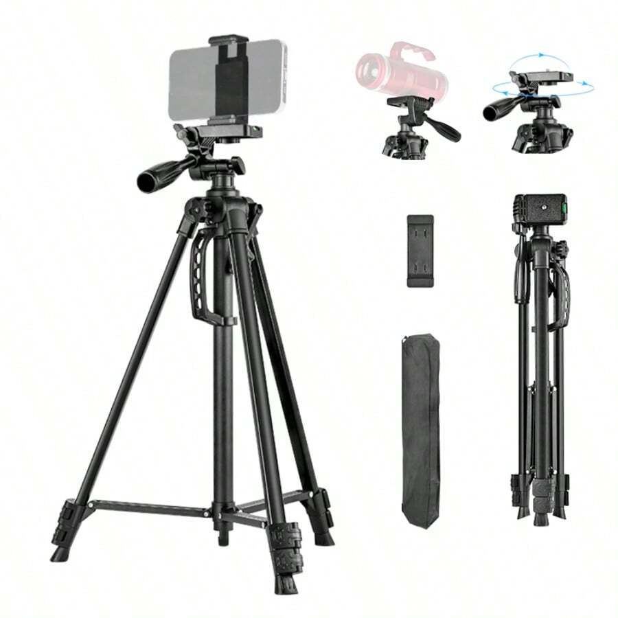 57-Inch 141cm Travel Digital Camera Tripod Professional Iron Mobile Phone Stand, With Quick Board, Suitable For SLR Cameras, Fishing Lights