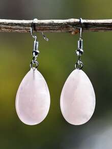 天然石材颜色深浅纹理随机天然石材水滴吊坠耳环色彩缤纷的波西米亚风格度假主题派对用品 - 彩色 - 查看 12