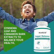Bunkell 5-In-1 Blood Sugar Balance Support Supplement, Containing Gymnema Sylvestre, Cinnamon, Licorice, White Willow Bark (25% Salicin), And Berberine Hydrochloride, 120 Capsules - 1 chai - Xem 7